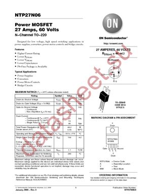 NTP27N06 datasheet  